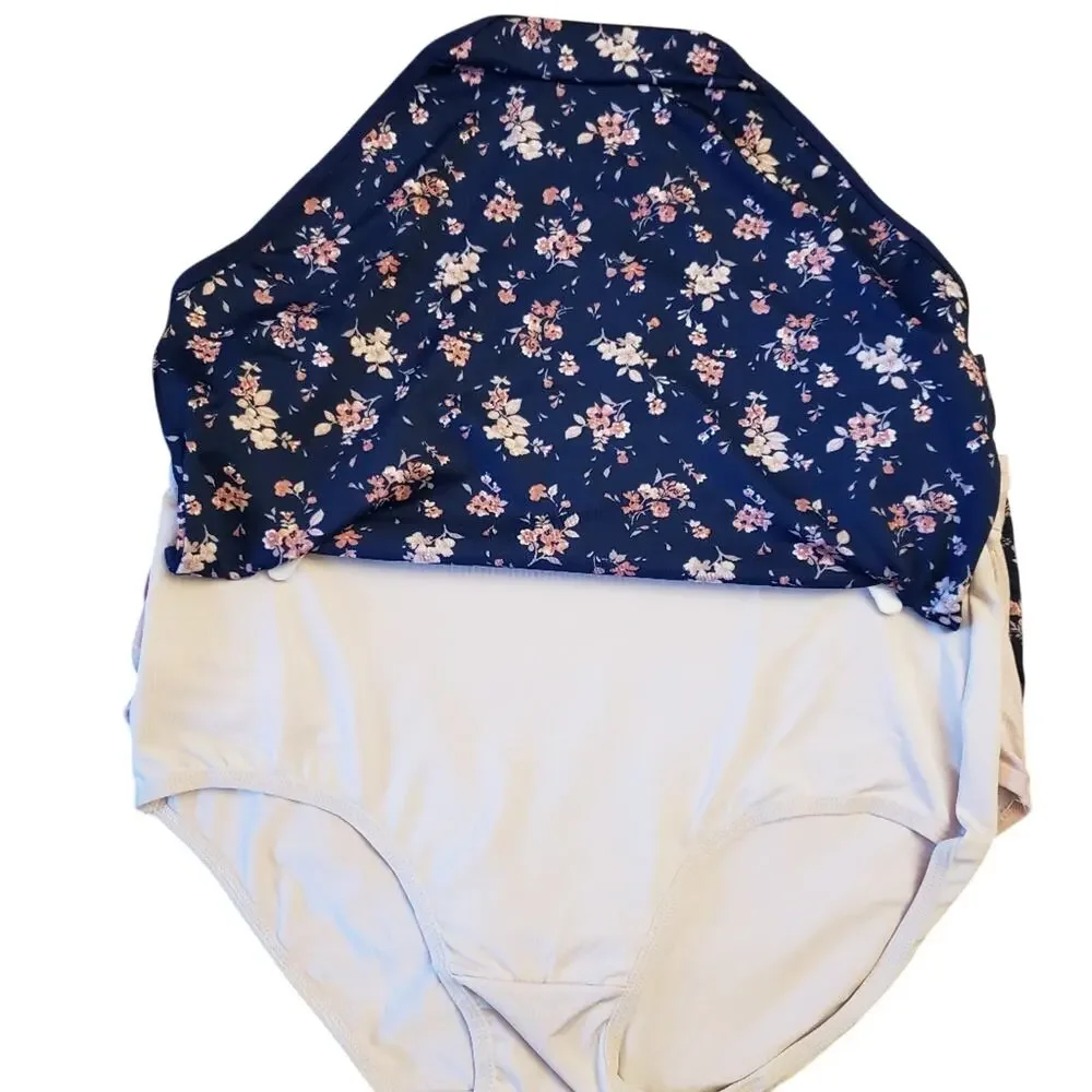 New Laura‎ Ashley 5 pk floral pink& blue briefs L